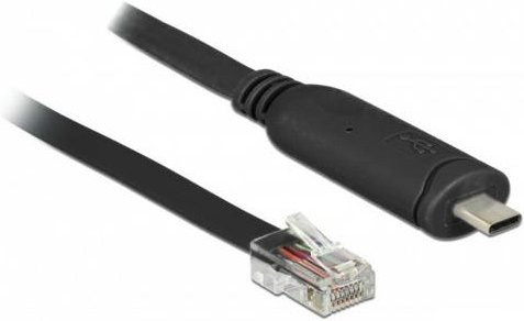 Delock USB-C auf RS-232 Serieller Adapter, Schwarz - Bild 1