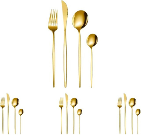FEB.WIND 16-teiliges Besteckset aus Edelstahl in Gold, spülmaschinenfest