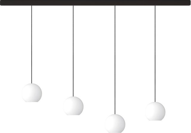 KOMOT KOS Quattro L LED-Pendelleuchte mit Schiene, Schwarz matt, Opalglas, Tunable White 2200K - 4200K, Länge: 150 cm - Bild 1
