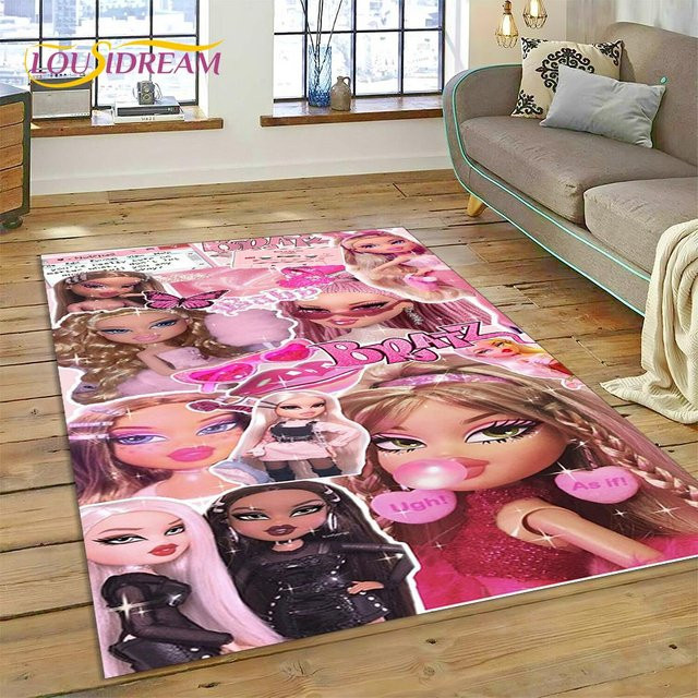 Bratz Girlz Rock 3D Cartoon Teppich Rutschfeste Bodenmatte für Kinderzimmer Wohnzimmer und Schlafzimmer, B/B: 60 x 90 cm, Mehrfarbig - Bild 1