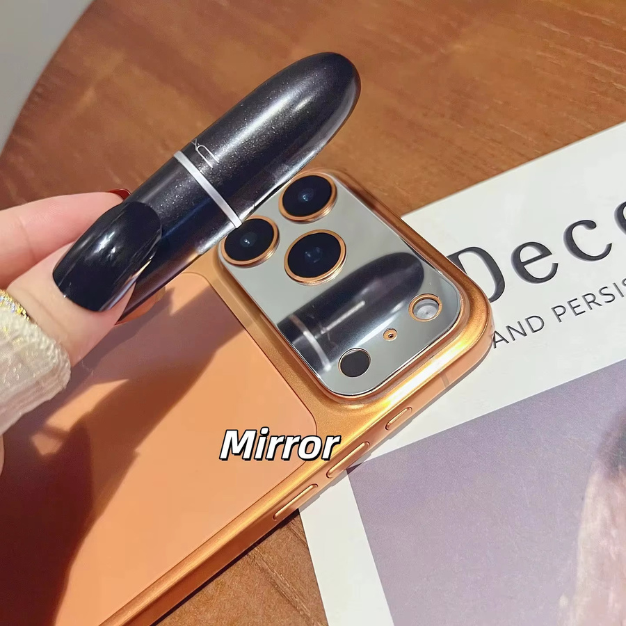 YLUOYI Spiegel-Hartglas Kameraschutz für iPhone 17 Pro Max und iPhone 17 Pro, Rückkamera-Schutzfolie mit Linsenring in Grau und Gold - Bild 2