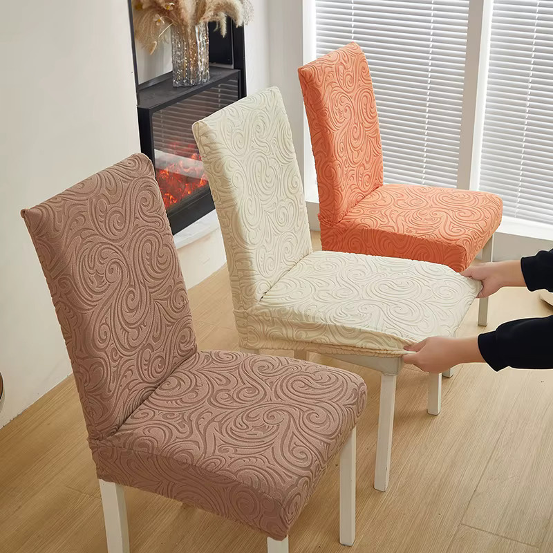 WANERQU Esszimmerstuhlbezug mit nordischem Blumenmuster in Grau, elastischer Jacquard-Stuhlüberzug für Wohnzimmer und Küche - Bild 4