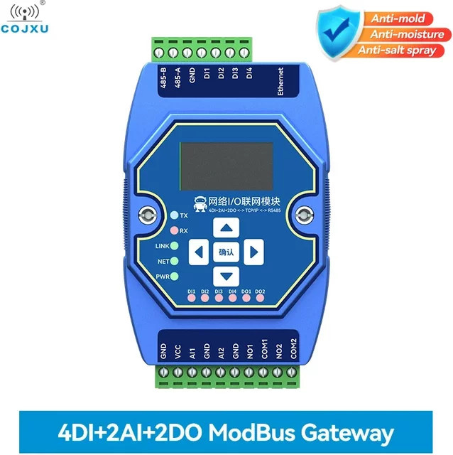 COJXU ME31-Serie Mehrkanalige analoge und digitale Erfassungssteuerung mit DI AI DO AO RJ45 RS485 Modbus TCP/IP zu RTU in Blau - Bild 1