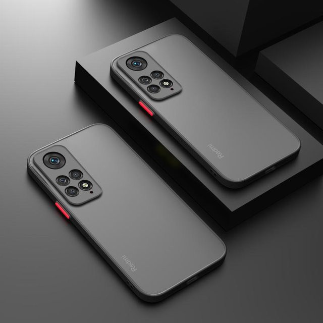 Stoßfeste Handyhülle für Xiaomi Redmi Note 11 Pro 5G und Mi Note 11S in Transparent/Grau, matt und transluzent aus hartem PC-Material - Bild 1