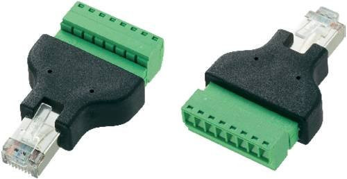 TRU Components LT-RJ45 RJ45-Stecker mit Schraubanschluss, gerade, 8-polig, Schwarz, 569296 - Bild 1