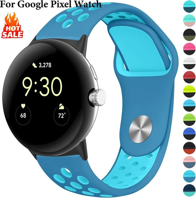 Geekthink Silikon-Sportarmband für Google Pixel Watch 3, 2 und 1 sowie Pixel Watch 3 45 mm, atmungsaktives Armbandzubehör - Bild 1