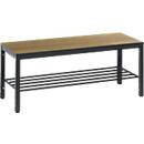 C+P Umkleidebank Basic Plus mit Schuhrost, Dekor Eiche, Gestell Schwarzgrau, H: 40,1 cm, B: 100 cm, T: 35,3 cm - Bild 3