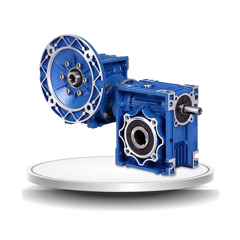 WRPT NMRV30 Schneckenreduzierer mit Aluminiumgehäuse und Rundflansch für Servo-Schrittmotoren in Blau - Bild 2