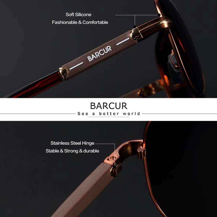 BARCUR Sonnenbrille, oval, Vollrand, Metall - Bild 2