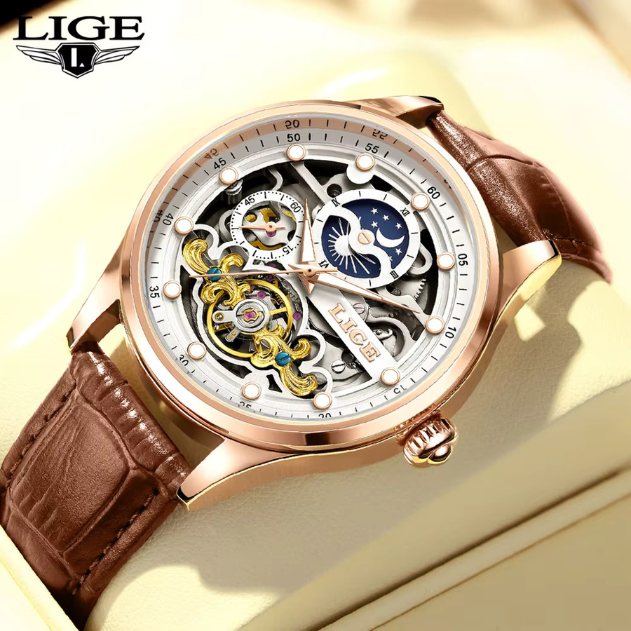 LIGE Armbanduhr, mechanisch, Automatik, Herren - Bild 2