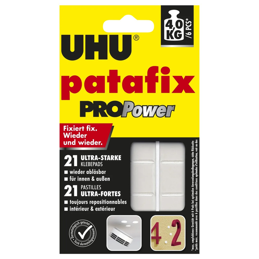 UHU Patafix PROPower Klebemasse Weiß, 21 Pads - Bild 2
