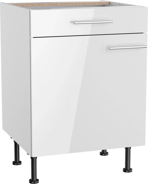 Optifit Küchen-Unterschrank Rurik Weiß glänzend B: 60 cm, H: 87 cm, T: 58,4 cm - Bild 1