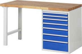 Rau Werkbank 7517A1 mit 7 Schubladen, Multicolor, B: 150 cm, T: 70 cm, H: 89 cm - Bild 1