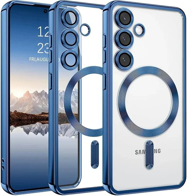 Transparente magnetische Handyhülle für Samsung Galaxy A57 A56 A55 A54 A37 A36 A35 A34 A27 A26 A25 A24 A17 A16 A15 A14 Cover in Silber - Bild 1