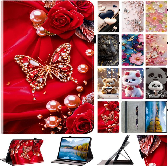 Huawei Tablet Lederhülle in Rot für Honor Pad X7 X8a X9A X8B X8 Pro und Matepad Mini M5 Lite T10s SE 10,4 - Bild 1