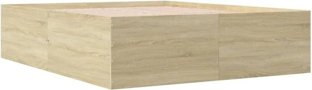 vidaXL Bettgestell in Sonoma-Eiche aus Holzwerkstoff, B/T/H: 160 x 200 x 45 cm - Bild 1