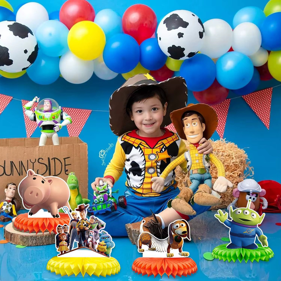 Bandai Toy Story Wabenbälle Partydekoration, Tischornamente, Erdbeerbär Woody Buzz Lightyear - Bild 5