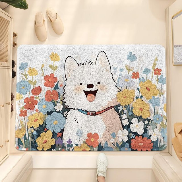Schmutzabweisende Cartoon-Tier-Fußmatte aus PVC und Polyester, mehrfarbig, B/B: 60 x 90 cm - Bild 1