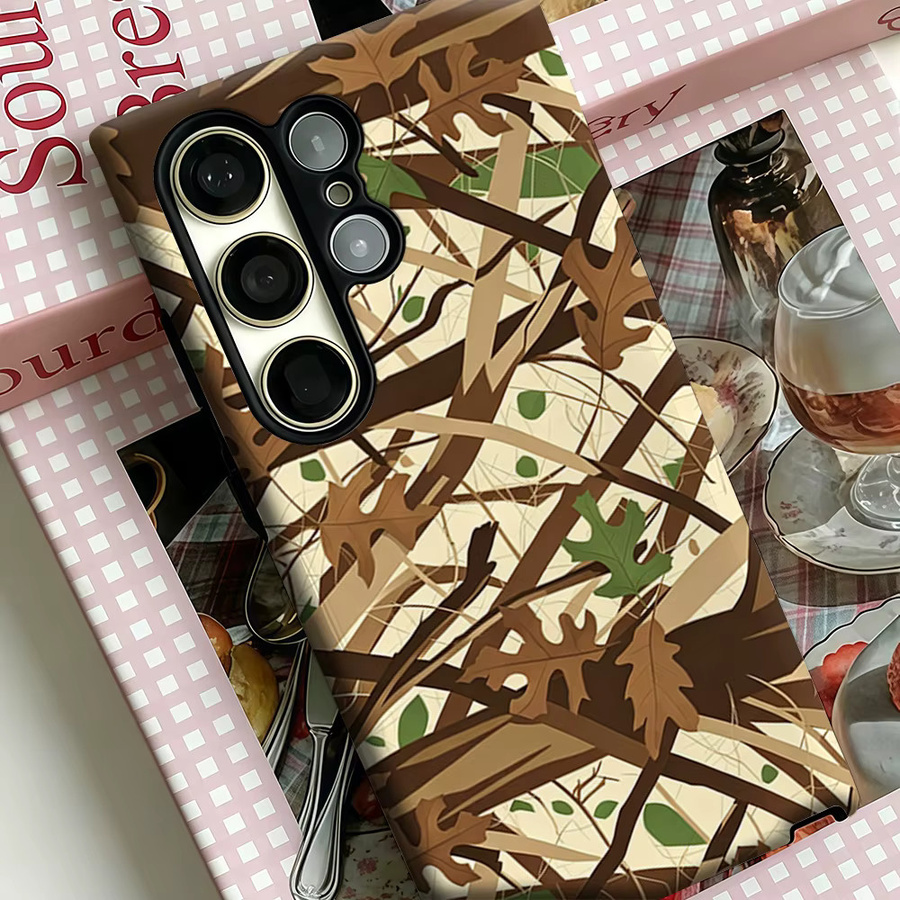 Stoßfeste Handyhülle mit Wald-Tarnmuster und Blättern für Samsung Galaxy S26 S25 S24 S23 Ultra Plus in Multicolour - Bild 4