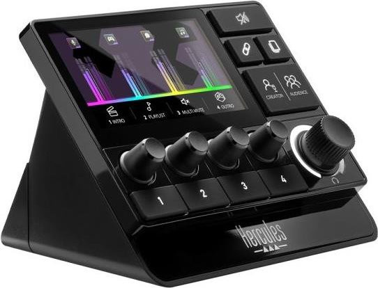 Hercules Stream 200 XLR Streaming Audio Controller Mikrofon Mischpult Schwarz - Bild 1