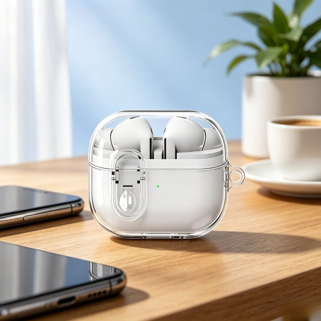 Transparente TPU-Schutzhülle für Samsung Galaxy Buds 3 Pro mit Verschlussklammer - Bild 1
