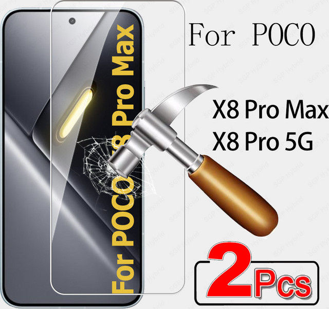 2 Stück HD Unlock gehärtetes Glas Displayschutzfolie für Xiaomi POCO X8 Pro Max 5G in Transparent - Bild 1