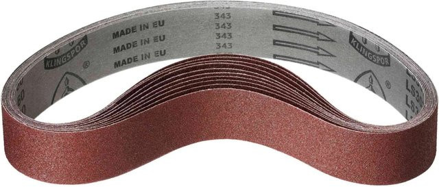 Klingspor Gewebe Schleifband LS307X für Metall, Holz und Lack, Korn 80, Farbe Braun, 10 Stück, B: 45 mm, L: 710 mm - Bild 1