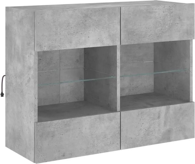 vidaXL TV-Wandschrank modern in Betongrau mit integrierter LED-Beleuchtung, B/T/H: 78,5 x 30 x 60,5 cm - Bild 1