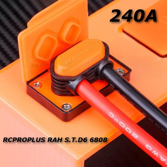 DIVEDEER 240A RAH S.T.D6 6808 Lithium-Batterie Anschluss mit vergoldeten Bananensteckern in Gold, 90 Grad, männlich und weiblich, lötfreier Stecker für Modellflugzeuge und UAV - Bild 1