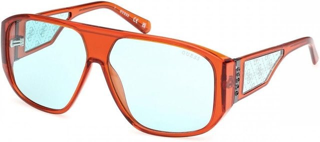Guess GU00135 Sonnenbrille, Vollrand, Square, Kunststoff, Transparent Orange/Red, Unisex - Bild 1