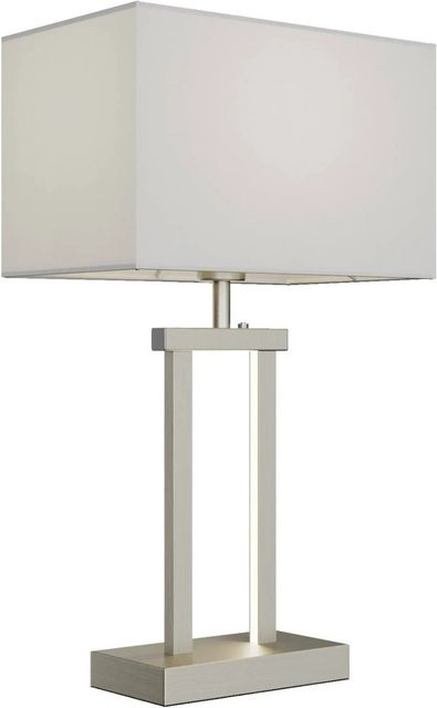 Lindby Tischlampe Sigurd Modern, dimmbar, Farbe: Grau/Silber, Material: Alu und Textil, Fassung: E27, B/T/H: 32,0 x 20,0 x 65,5 cm - Bild 1