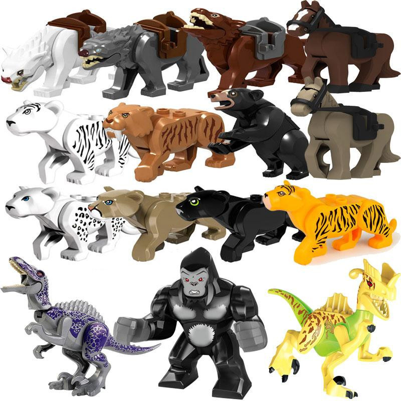 Jurassic Park Dinosaurier Indoraptor Triceratops Indominus Rex T-Rex Modell Bausteine Spielzeug für Kinder 6-12 Jahre dunkle khaki - Bild 1