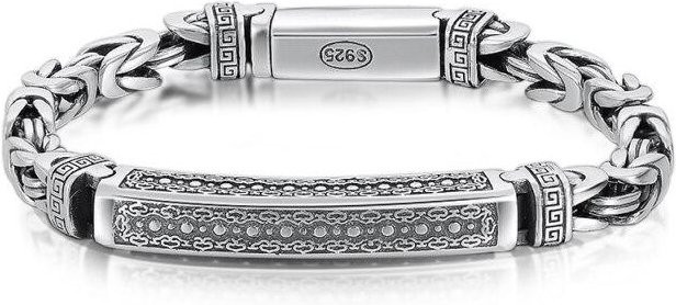 YIRAN Jewelry Armband, Silber, Frieden Muster, Herren, 18cm, grau - Bild 1