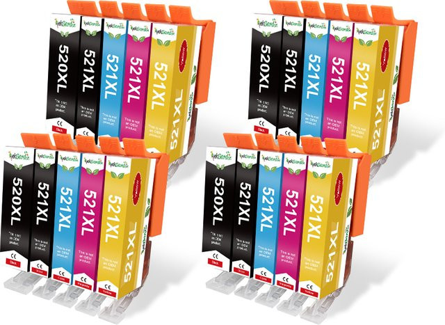 Canon PGI 520XL und CLI 521XL Tintenpatronen Set in Schwarz und Multicolor für PIXMA MP540 MP550 MP560 MP620 MP630 MP640 sowie iP3600 iP4600 iP4700 Drucker in XL Ausführung - Bild 1