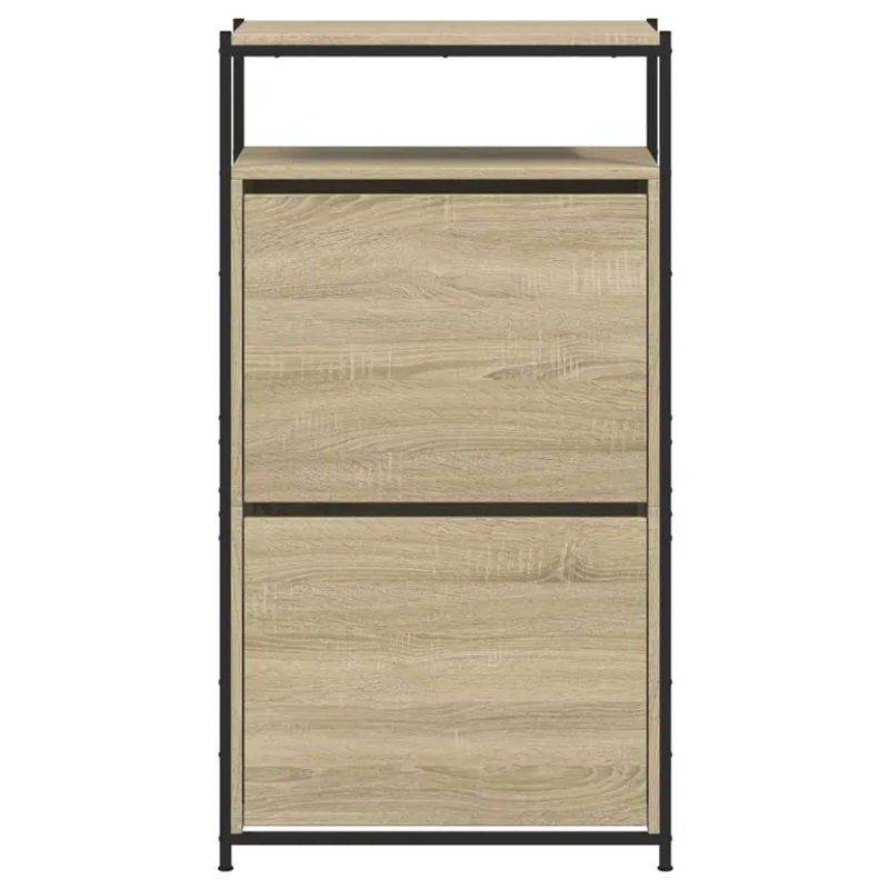 Vidaxl Schuhschrank aus Holzwerkstoff in Sonoma-Eiche mit Drehtüren, B/T/H: 60 x 34 x 112 cm - Bild 6