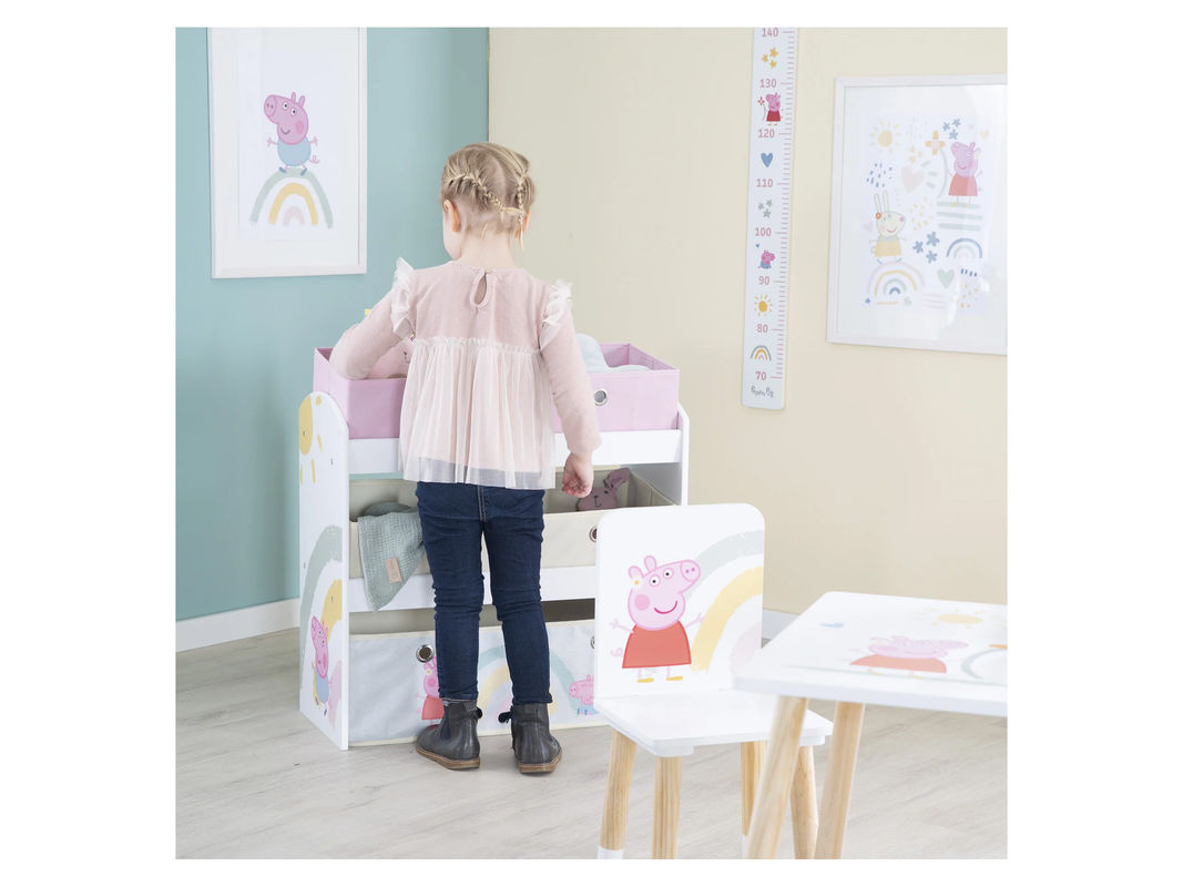 Roba Spielregal Peppa Pig aus Holz in Weiß mit Stoffboxen, B/T/H: 60 x 30 x 60 cm - Bild 2