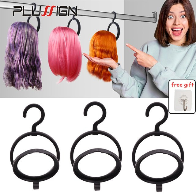 Hängender Perückenständer von plussign aus Kunststoff für Salon-Display, weiß oder schwarz, Wand-Perückenhalter für mehrere Perücken, B/T/H: 23,37 x 11,5 x 3,0 cm - Bild 1