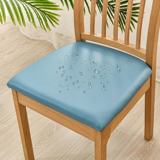 Elastischer und wasserabweisender Stuhlbezug aus PU-Gewebe für Esszimmerstühle in Seeblau - Bild 1