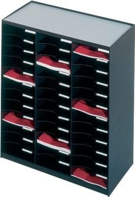 PAPERFLOW Sortierstation für DIN A4 mit 36 Fächern aus Polystyrol in Schwarz - Bild 1