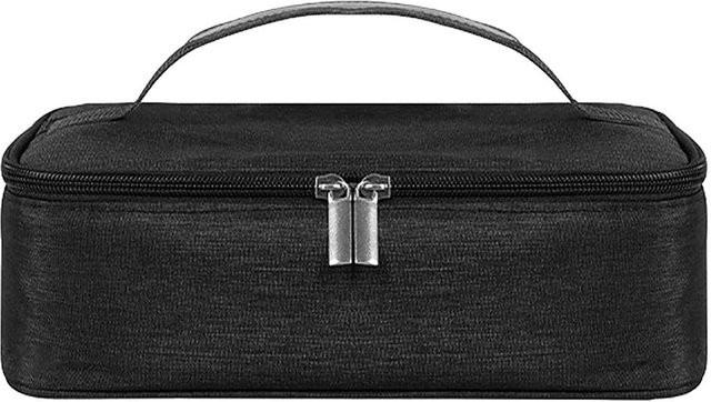 Igeteck Isolierte Kühltasche in Schwarz, Tragbare Mini-Lunch-Tasche für Camping und Picknick, B/T/H: 25,0 x 16,0 x 8,0 cm - Bild 1