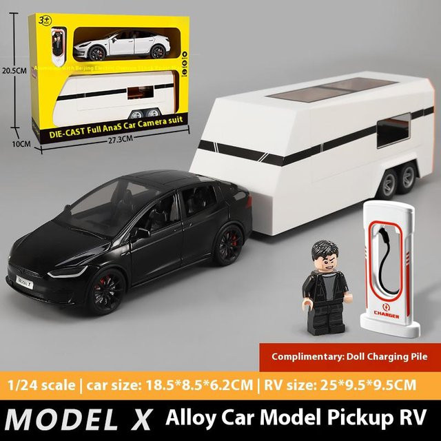 Linyi toy car Model Y Model X Model S Anhänger Wohnmobil, Spielzeugfahrzeug, Metall, 1:24, ab 14 Jahren - Bild 1