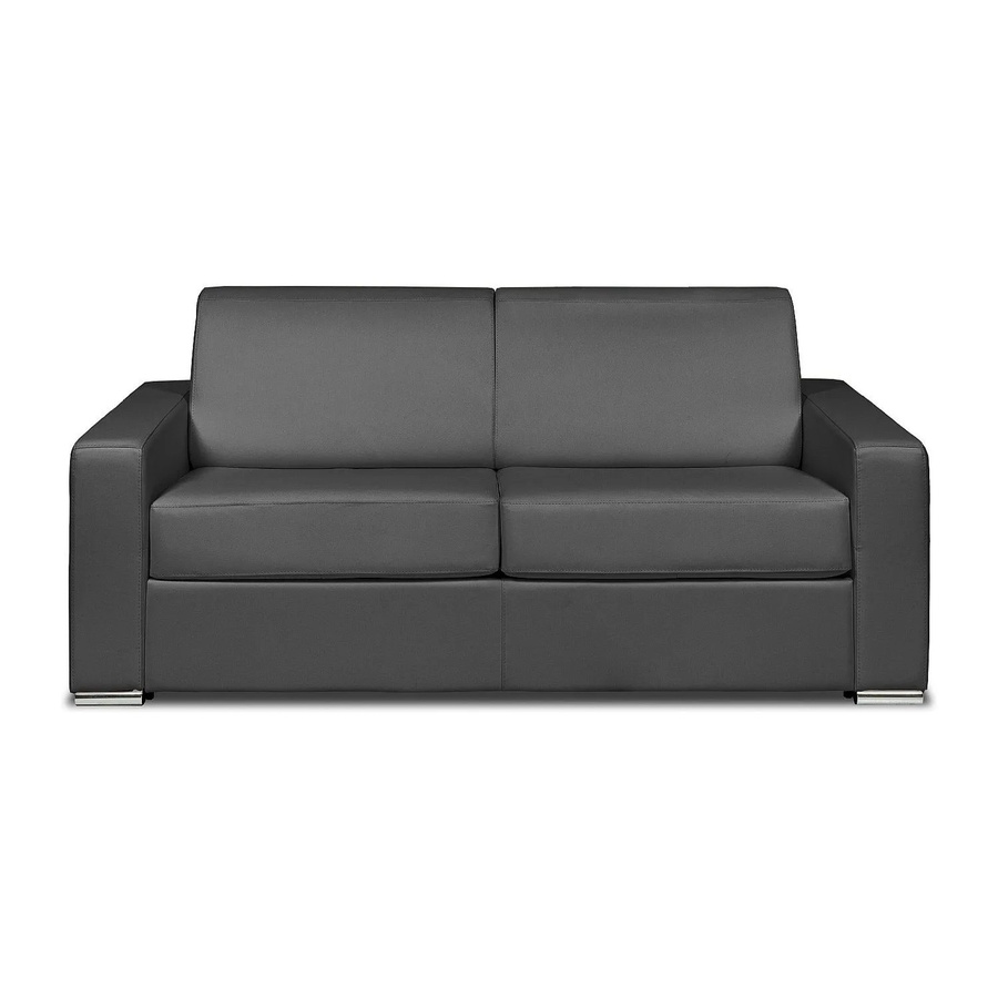 Schlafsofa Calito Vente-unique in Grau mit Polsterung und Lederdetails - Bild 2