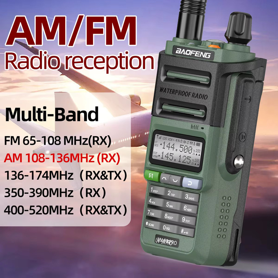 Baofeng UV-9R PRO Walkie Talkie IP68 Wasserdicht mit 128 Kanälen AM/FM und USB-C Anschluss - Bild 2