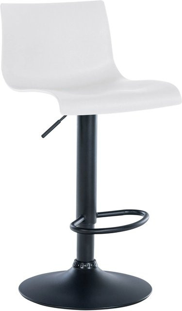 DELUKE Barhocker GEBEL Barstuhl in Weiß, höhenverstellbar, drehbar mit Lehne und Stoffbezug, B/T/H: 39 x 36 x 84 cm - Bild 1