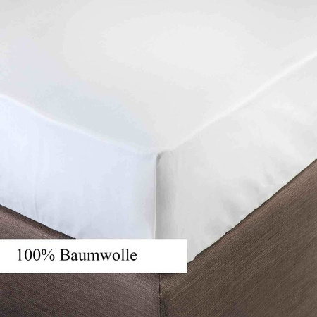 Bertsch Hotelwäsche Bettlaken aus 100% Baumwolle, Weiß, B: 150 cm, L: 250 cm