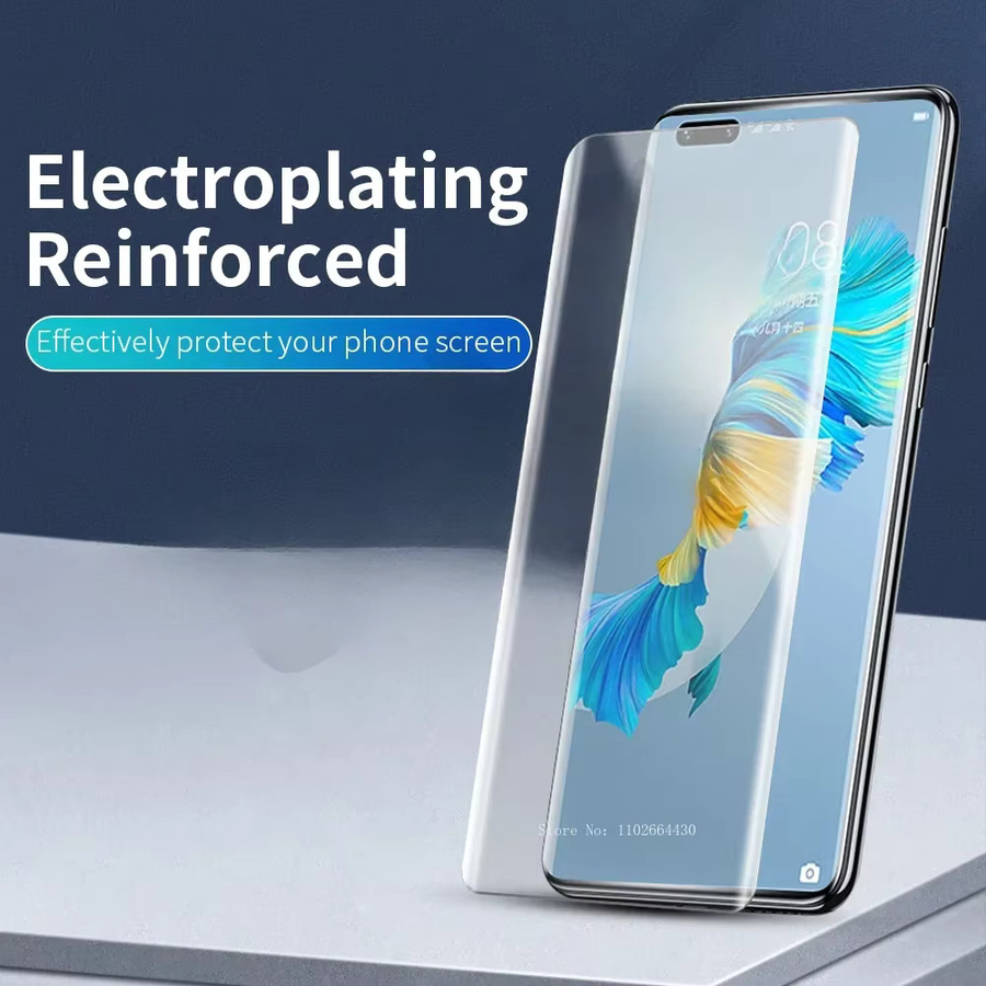 3 Stück UV-gehärtetes Schutzglas mit Vollkleber für Huawei Nova 7, 8, P30, P40, Mate 20, 30, 30E, 40 Pro, Plus, RS, 40E in Transparent - Bild 4