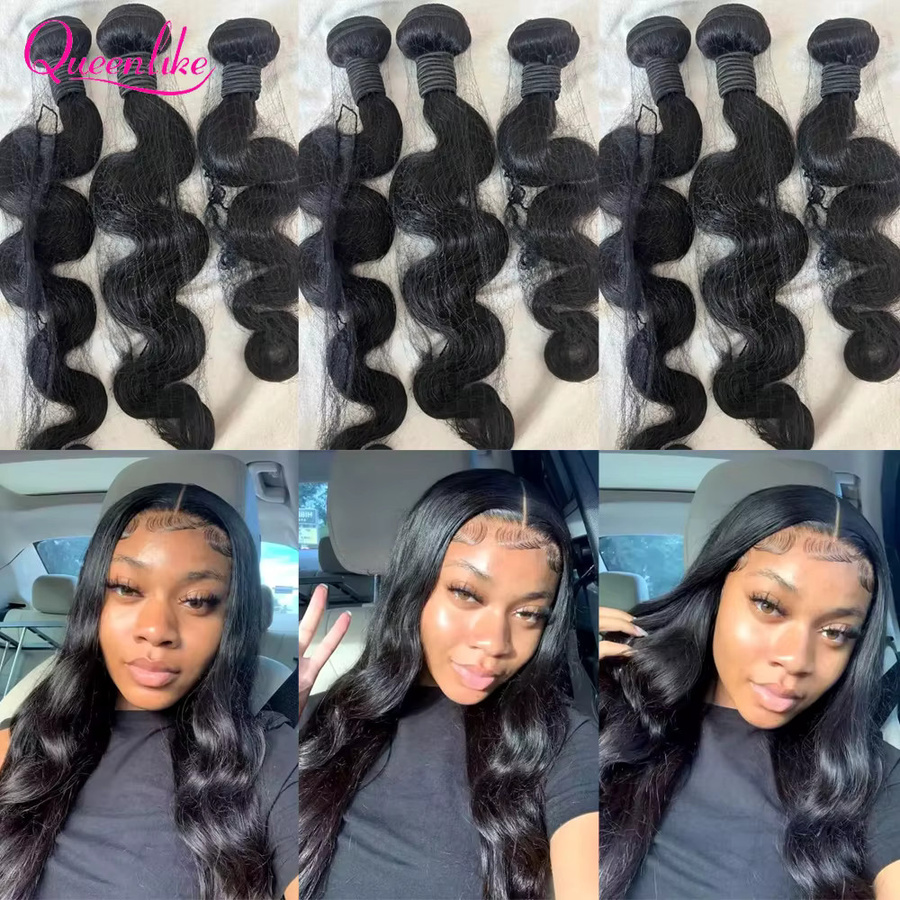 Queenlike Haar Extensions, 24 Zoll, Brasilianisches Rohhaar, Unisex - Bild 7