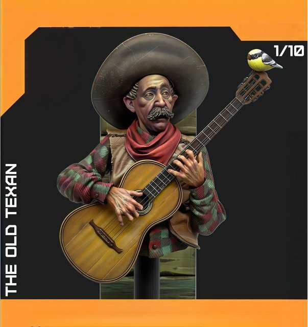 MEEKLION MODEL Old Texan, Modellbausatz, Büste, 1/10, unbemalt - Bild 1