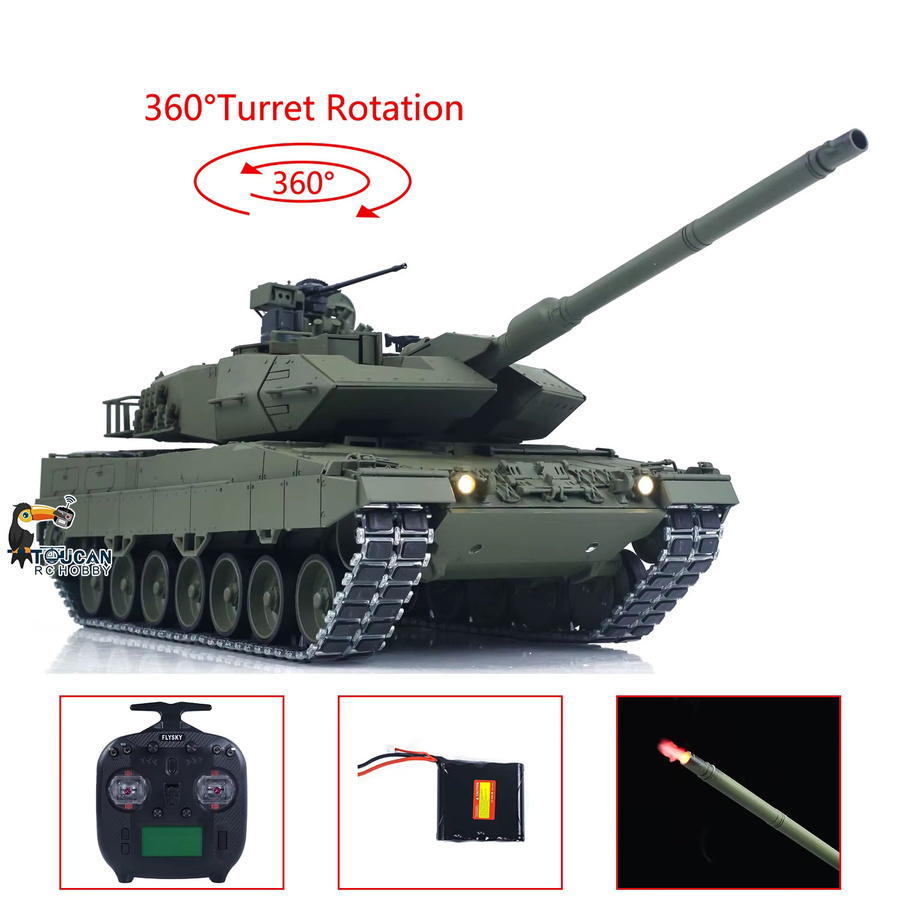 TOUCAN RC HOBBY Leopard A6, RC Panzer, 1:16, Metall, ferngesteuert, Rauchfunktion - Bild 2
