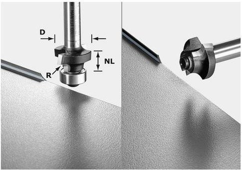 Festool Abrundfräser HW S8 HW R3 D22-KL OFK in Silber, Schaftdurchmesser: 8 mm, Durchmesser: 22 mm, Arbeitslänge: 3,20 mm, Gesamtlänge: 48 mm - Bild 1